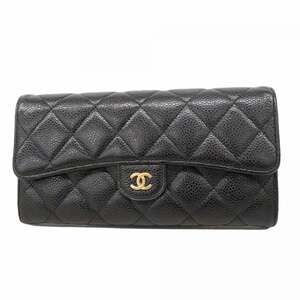 CHANEL Black Caviar Leather Wallet